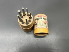  N L.S. STARRETT 8pc DRIVE PIN PUNCH SET S565 WOOD CASE 1/16 To 5/16 - VGC USA