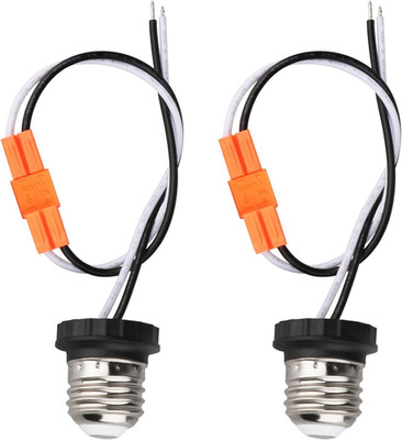 E26 Socket Adapter, 2 Pack Light Bulb Socket Pigtail, Screw in Male Light Socket