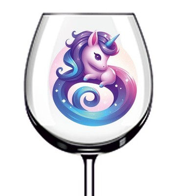 12x bunte Weihnachten Einhorn UVDTF Aufkleber-Tumbler Weinglas Flasche