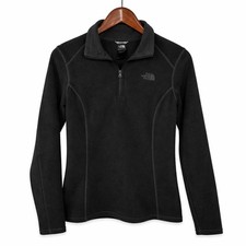 The North Face Women TKA 100 Glacier Quarter Zip Fleece Pullover Charcoal Medium