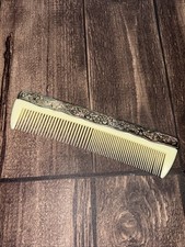 Ornate Vintage Vanity Hair Comb Silver Plate Heavy 7  