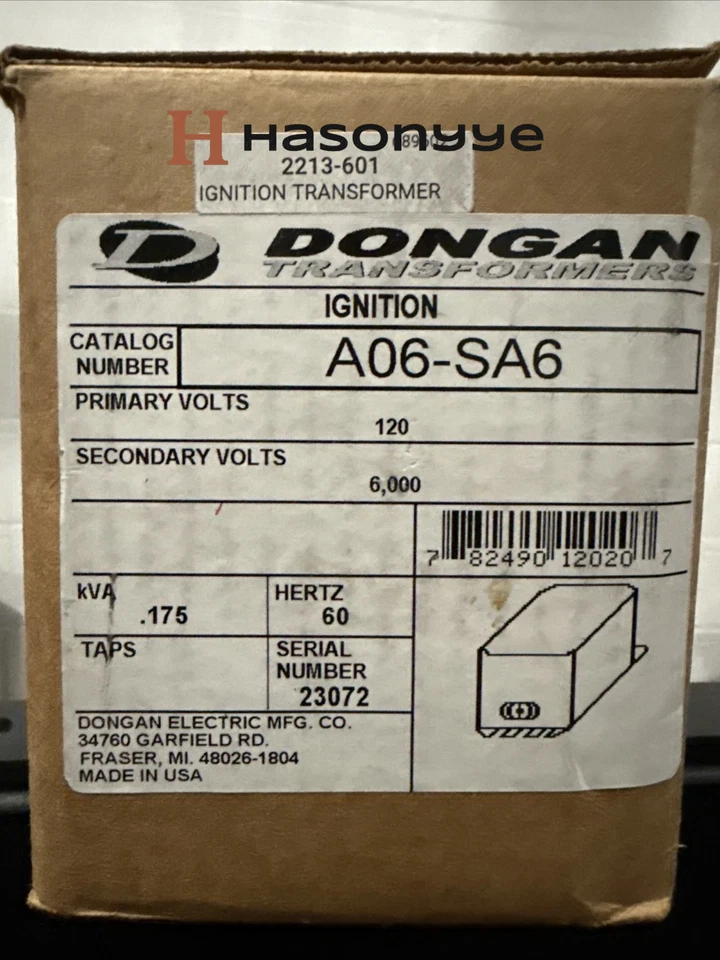 CAJA ABIERTA Transformador de encendido Dongan A06-SA6 175va 120v-ac 6000v-ac Envío rápido Foto 3 de 3
