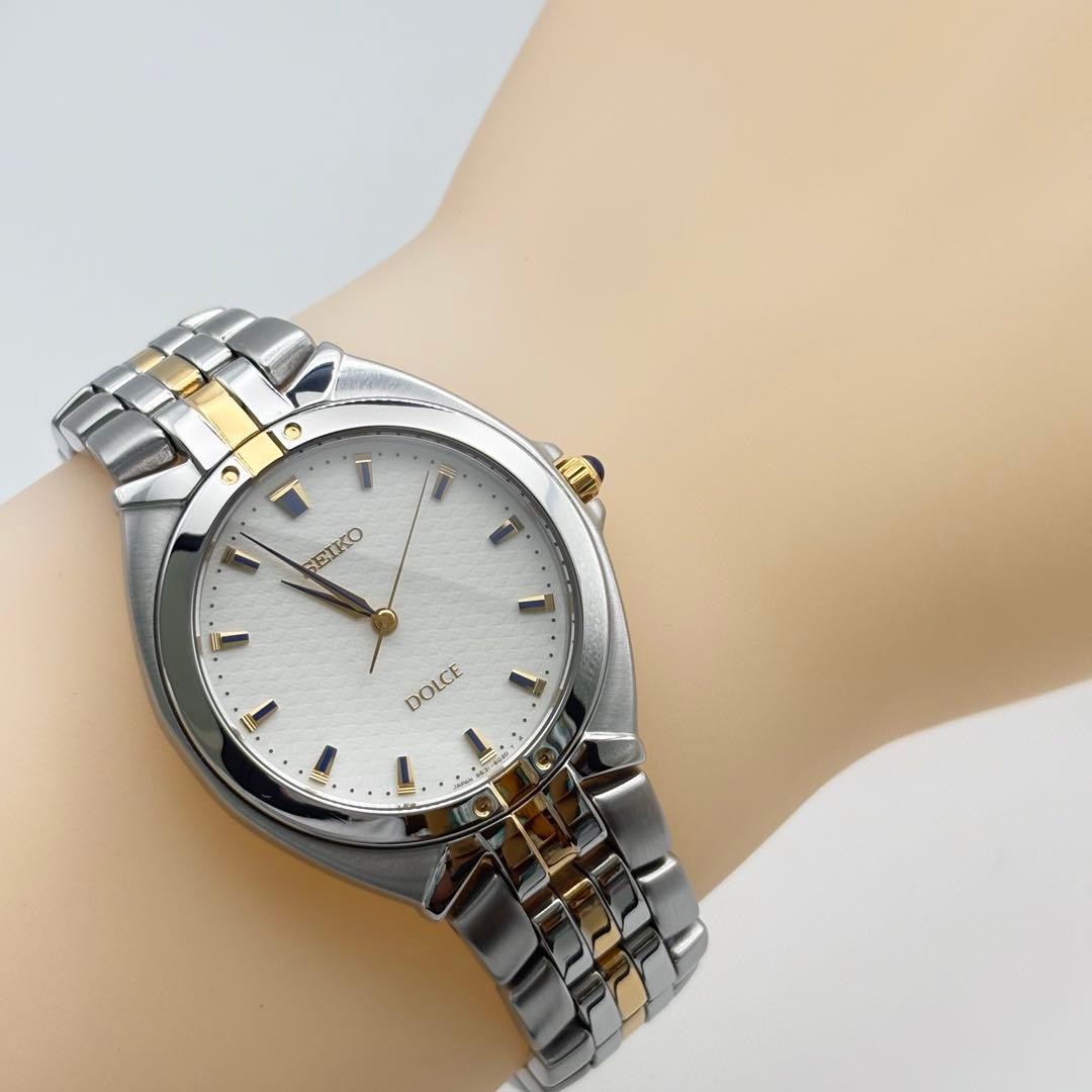 メンズ 【稼働/新品電池】SEIKO DOLCE 5E31-6F10 コンビ ギョーシェ