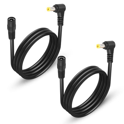 GINTOOYUN 2 Pack DC5525 Power Extension Cable, DC 5.5Mm X 2.5Mm Right Angle Male