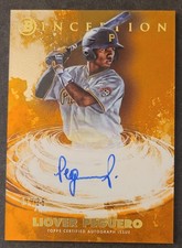 Liover Peguero 2021 Bowman Inception Orange Primordial Prospect Auto /25 Pirates