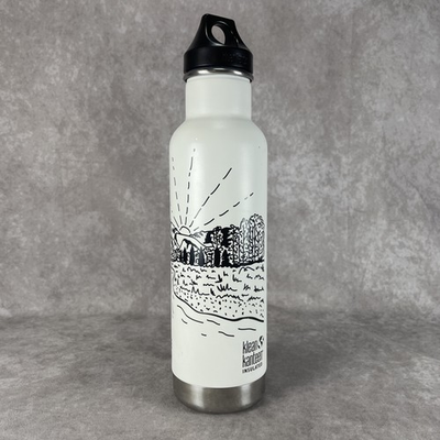 #ad #ad Kleen Kanteen 20oz White Stainless Bottle Sports Cap Live And Play Outside Logo $17.85