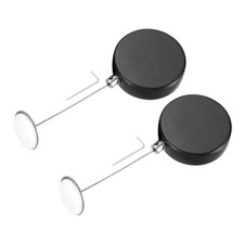 3.3ft Retractable Cable Security Lock with Round Patch Wrench 150 g Black,2 Pack