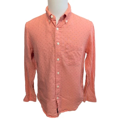 Chemise Abercrombie & Fitch 100% Lin Corail Pois Manches Longues Taille S - Photo 1/4