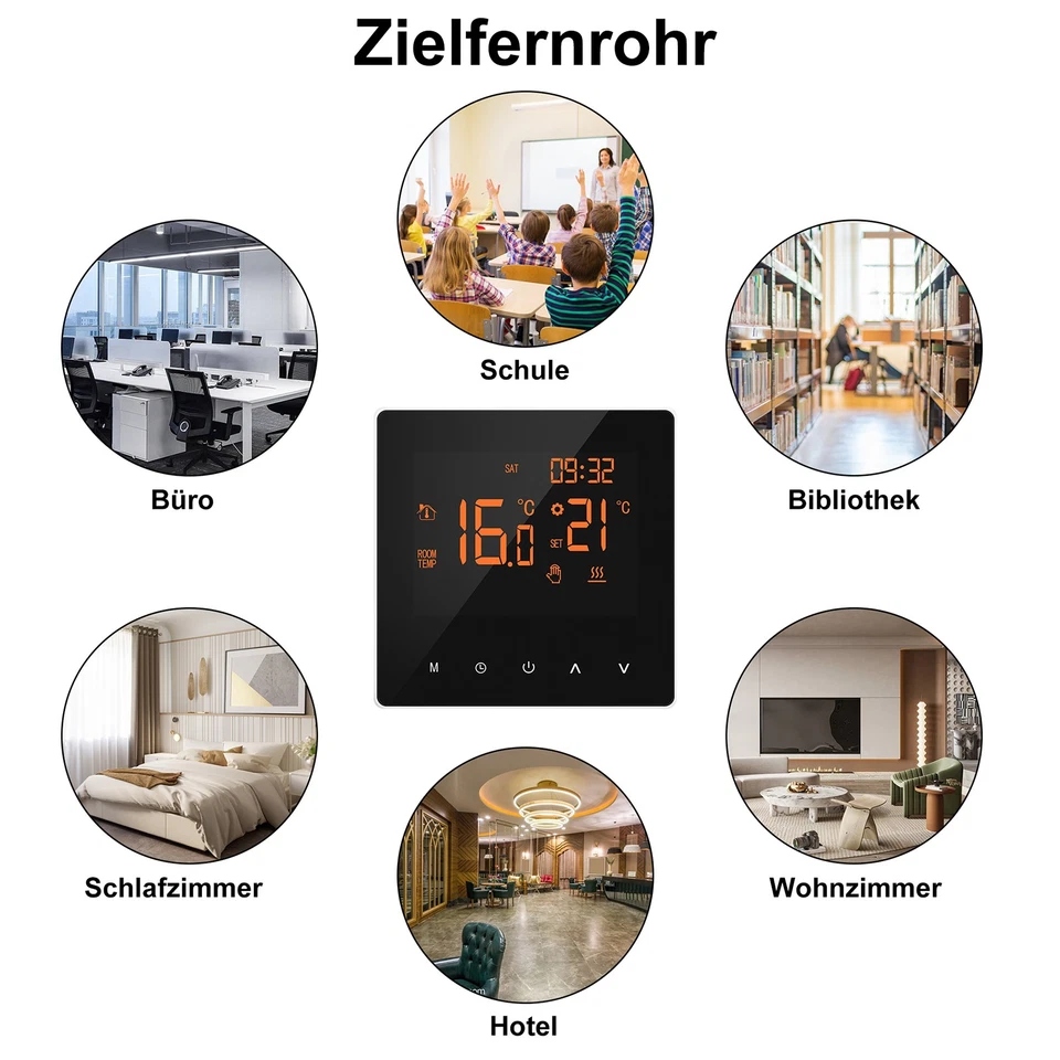 Thermostat-WiFi Digital LCD WLAN Touch Display Raumthermostat Fußbodenheizung DE - Bild 4 von 4