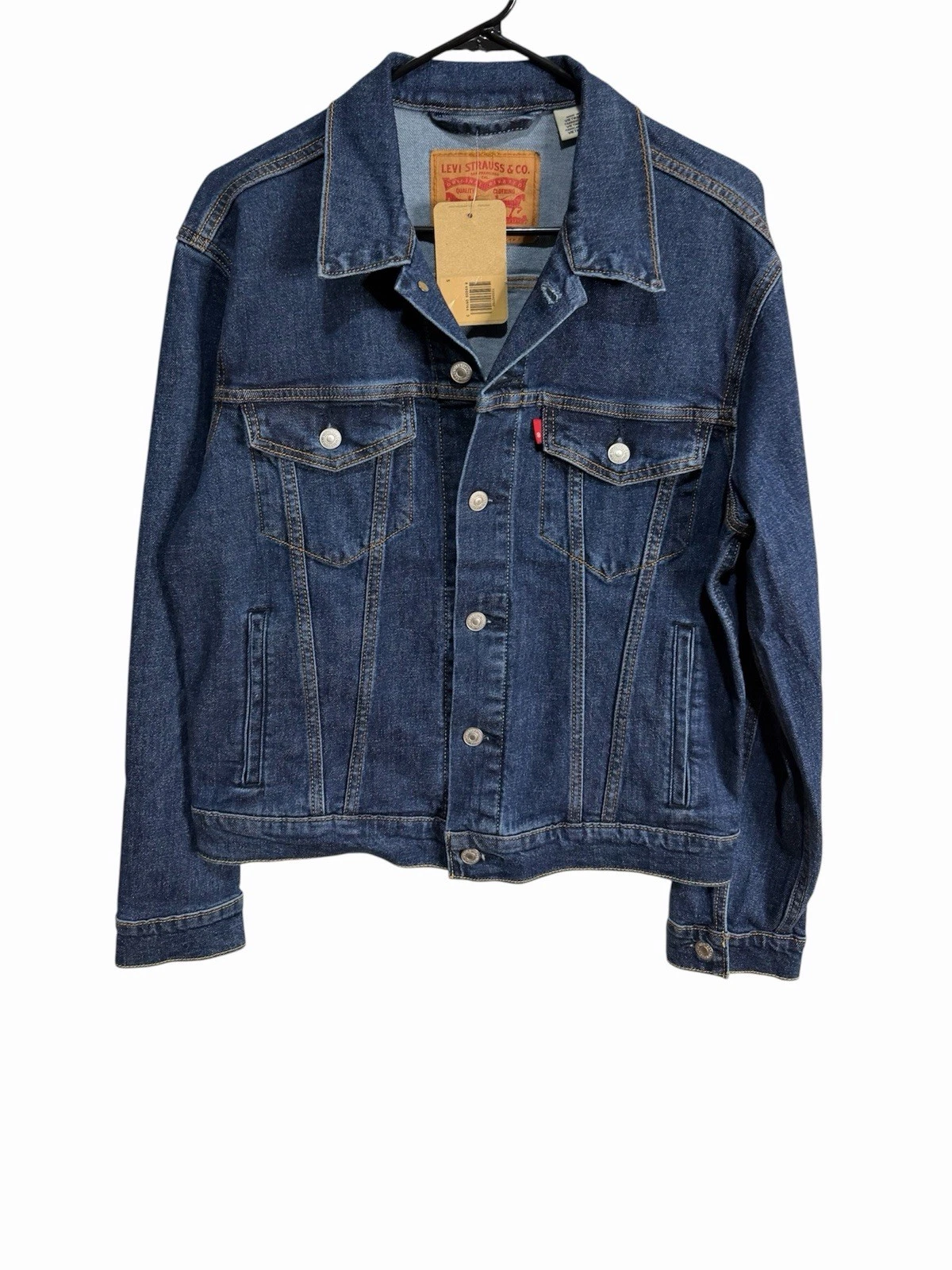 Levi Strauss & Co. Men's Blue Jean Jacket Button Logo Size S Classic