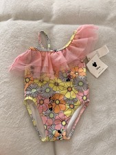 NWT-Disney x Janie and Jack Minnie Mouse Floral One-Piece Swimsuit 12-18 Months