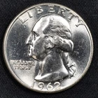 1962-P Washington Silver Quarter BU Uncirculated - Philadelphia Mint
