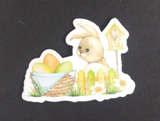 Bunny With Easter Egg Basket Easter Sticker 1.5" x 2.18" X 