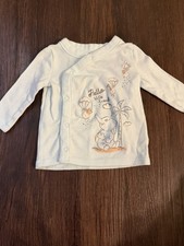 Disney Baby 0-3M Dumbo Long Sleeve White Wrap Cotton Graphic Snap Crew Neck 