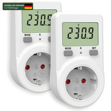 Stromzähler Steckdose Energiekostenmessgerät 230V 16A 3680W 2er Pack
