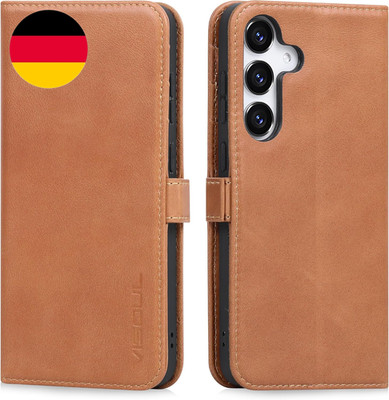 VISOUL Hülle Kompatibel Mit Galaxy Samsung S25,Premium Leder Handyhülle Mit Stan