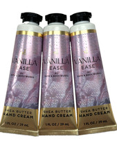 3 BATH BODY WORKS VANILLA EASE HAND CREAM TRAVEL SIZE SHEA BUTTER 1 FL OZ NEW