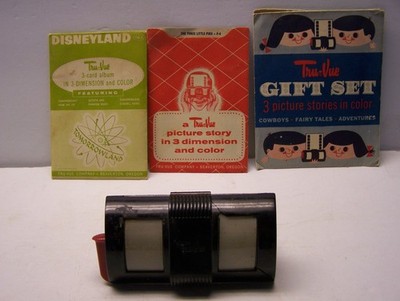 Vintage Tru-Vue Viewer and 7 Film Strips: Disneyland, 3 Little Pigs, and more