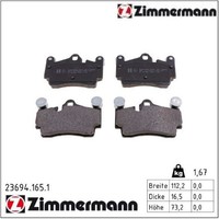 Zimmermann 23694.165.1 Bremsbelagsatz FüR Scheibenbremse Bremsbelagsatz