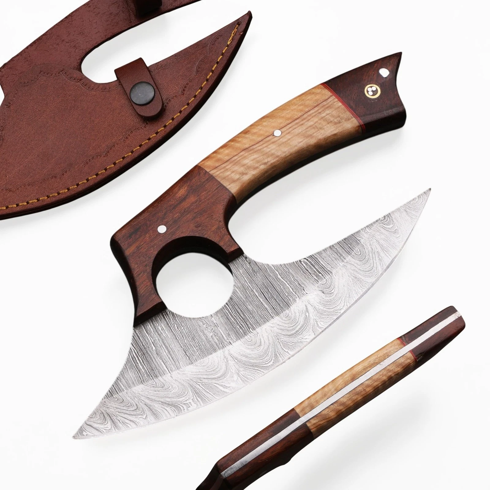Unique Handmade Viking Pizza Cutter with Rose Wood and Kau Wood Handle - Ultr...
Opens in a new wind