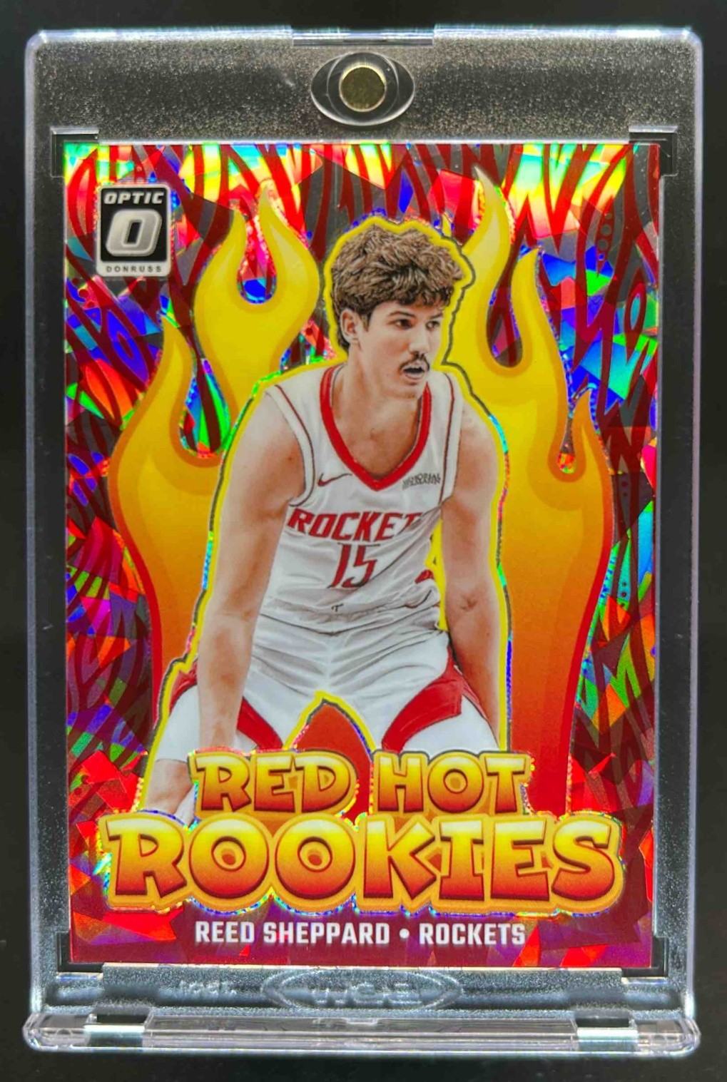 2024-25 Donruss Optic Reed Sheppard Red Hot Rookies Cracked Ice RC #23/25