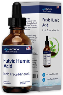 Fulvic Humic Acid 75 + Trace Minerals Liquid Supplement-1 Gram per Serving-2 Oz.