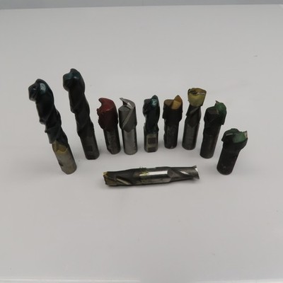 Misc. Lot 2 Flute Spiral End Mill Cutters 1-3/8'' 1'' Weldon Mixed Lot 10
