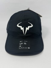 Nike Rafa Rafael Nadal Black Club Cap Tennis Hat FB5600 010 Adult Size L/XL