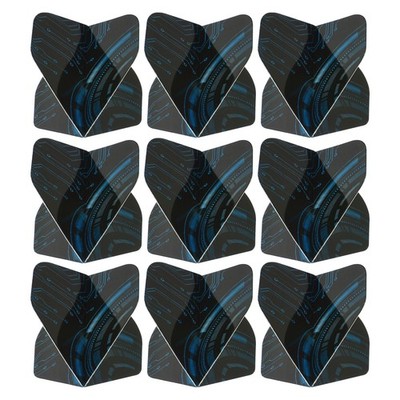 Dardo fins, 9pcs PET standard darts accessories mechanical style, black, blue