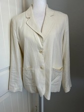 Treasure  Bond Fully Lined Linen Viscose Cotton 2-Button Blazer Patch Pockets