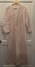 Vintage Katz Flannel Nightgown With Pink Floral Patter Two Buttons Women s M