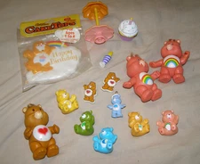 Care Bears misc figure + accessory lot cake topper hair pins +