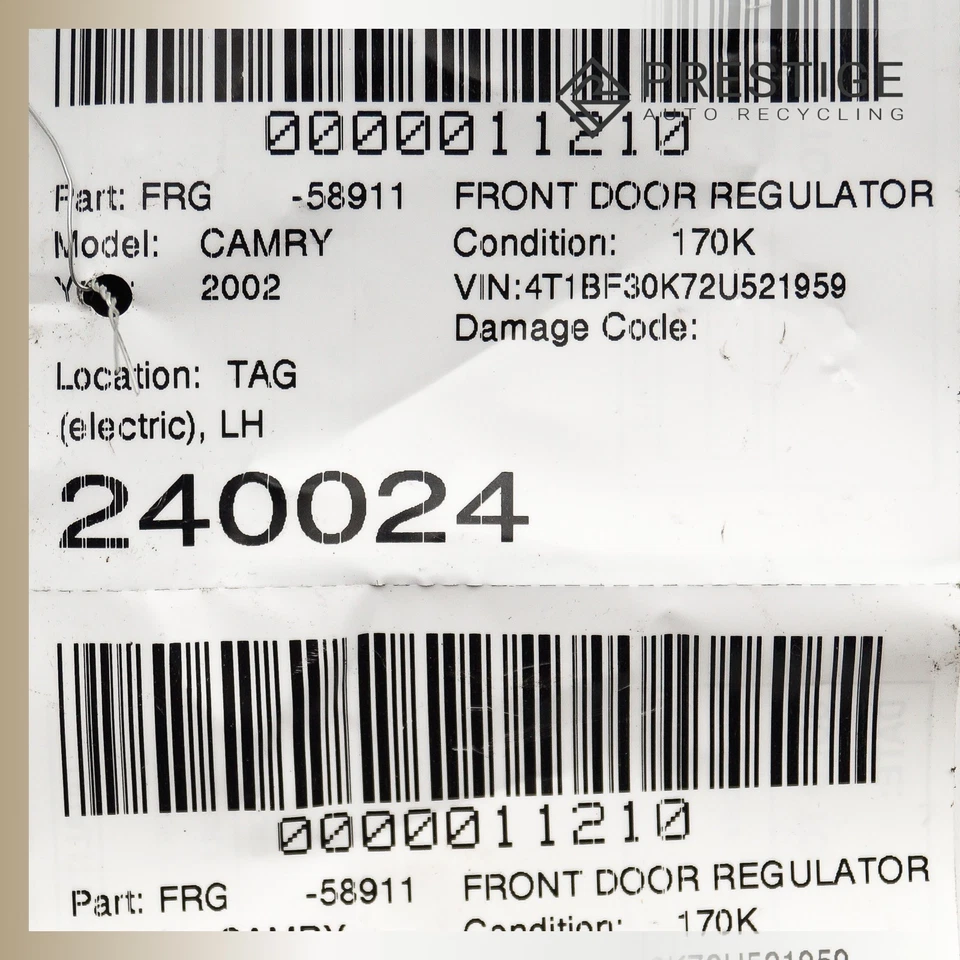 Toyota Camry 2002 2003 regulador de ventana de puerta con motor delantero izquierdo 69802-AA030 Foto 4 de 4