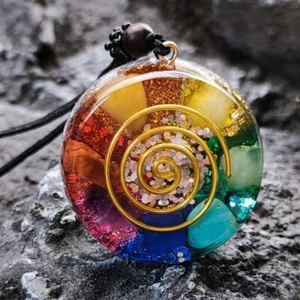 Collier pendentif orgonite Énergie Chakra Crystal Protection Bijouterie