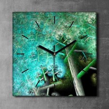 Silent Clock Canvas Photo Magic forest in unusual bright colours trees 30x30