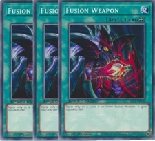 Yugioh - Fusion Weapon x 3 - 1st Edition NM - Plus Free Holographic Card