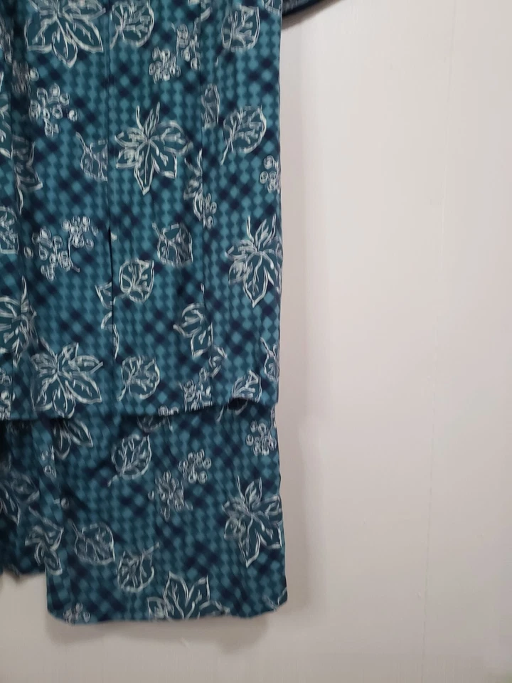 Vtg Karin Stevens Women 12 Dress Green Floral Faux 2 Piece 100% Rayon Spring NWT - Image 4 of 4