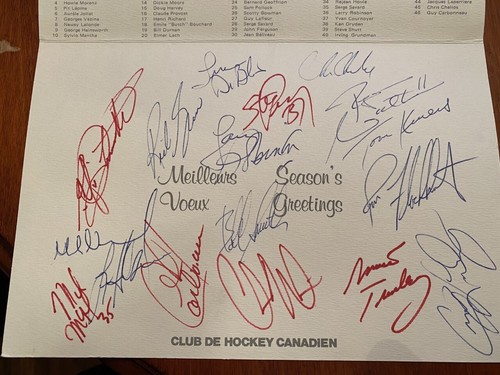 VINTAGE 1984-85 MONTREAL CANADIENS 75TH ANNIVERSARY AUTOGRAPHED CHRISTMAS CARD - Picture 3 of 5