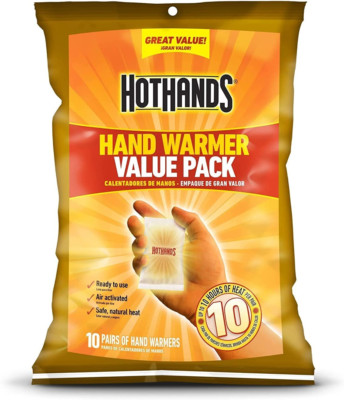 HotHands Hand Warmer Value Pack - 10 Count - Long-Lasting Air-Activated Warmers