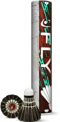 FLY 12pcs Goose Feather Training Badminton Shuttlecocks Ball Pro Birdies High Speed