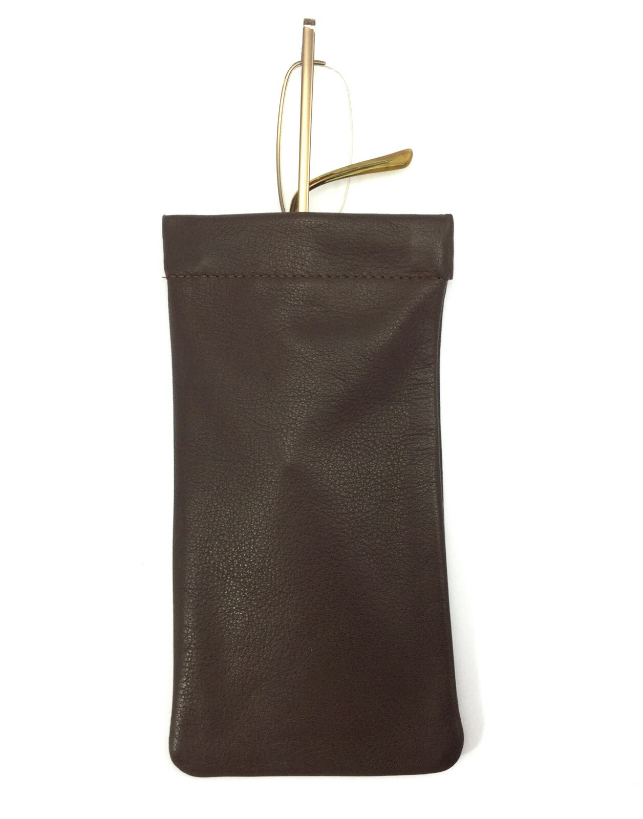 Mala Leather Snap Top Glasses Spectacles Case Pouch Black Brown Red