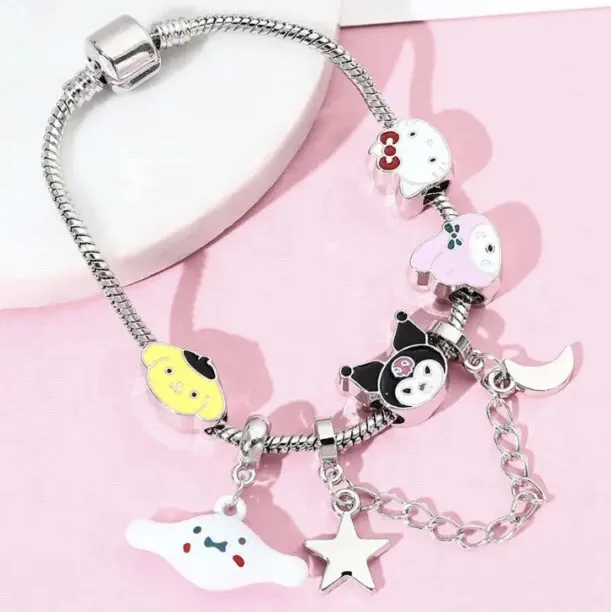 Sanrio Character Hello Kitty Charm Bracelet Kawaii Kids Cute Friendship  Bracelet