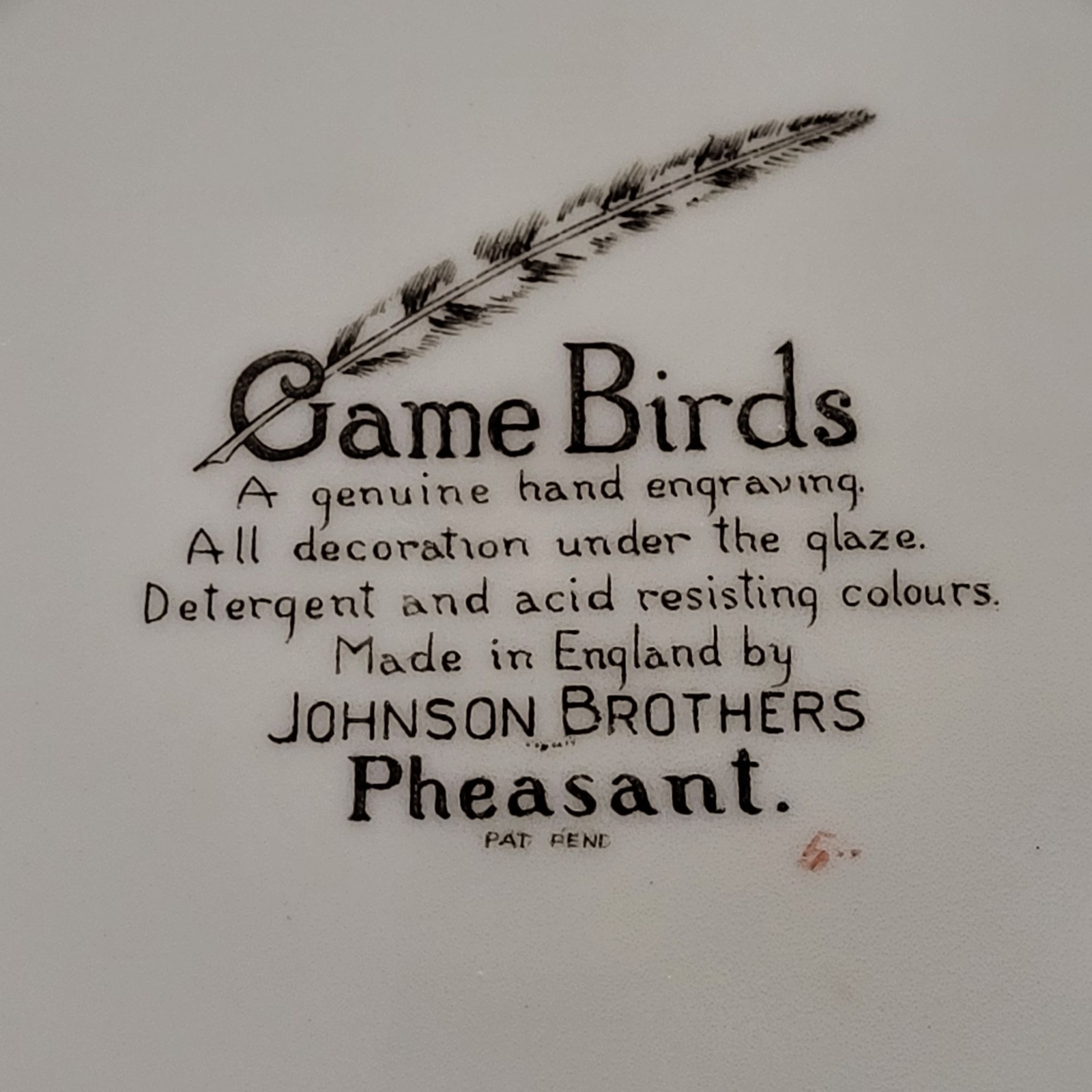 Vintage Mid Century Johnson Brothers Game Bird Oval Platter Pheasant