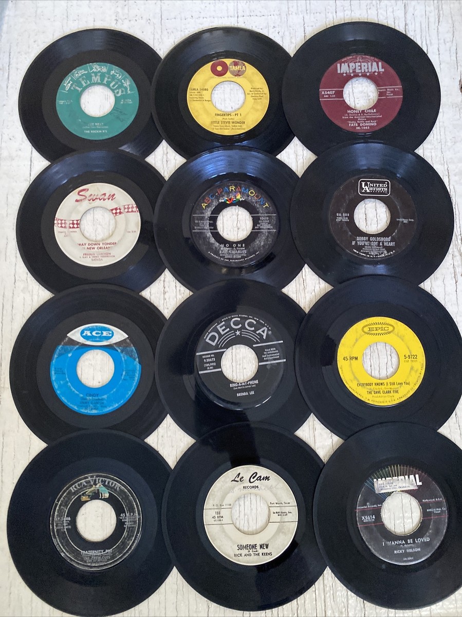 Colombia レコード Vintage 45 RPM Record Lot Of 12 Vinyl Records, Columbia, Decca
