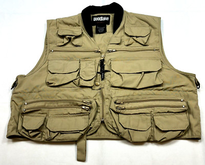 Woodlake Sport Fly Fishing Hunt Photography Men's Medium Vest Many Pockets Pouch