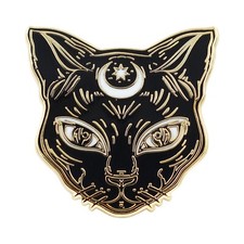 REAL SIC Black Cat Enamel Pin - Witch's Halloween/Occult/Witch/Tarot/Alchemy ...