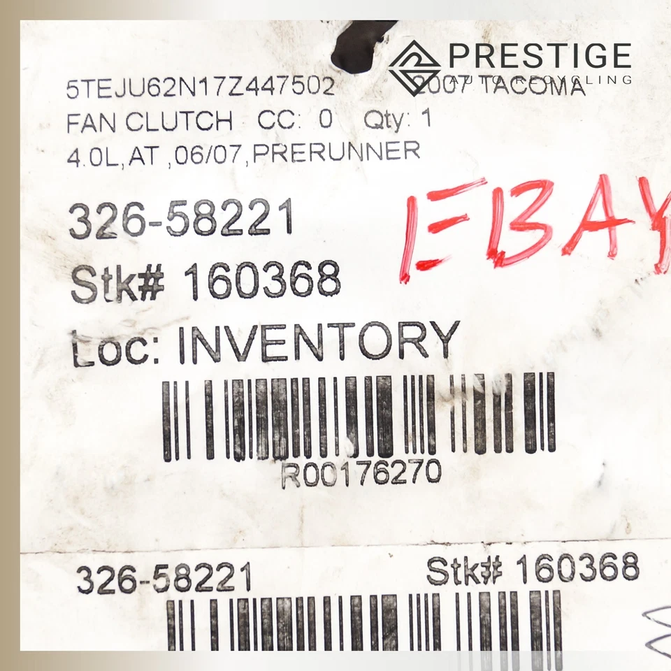 Embrague ventilador refrigeración Toyota Tacoma 2005-2015 4,0 L 16210-0P010 OEM Foto 3 de 3