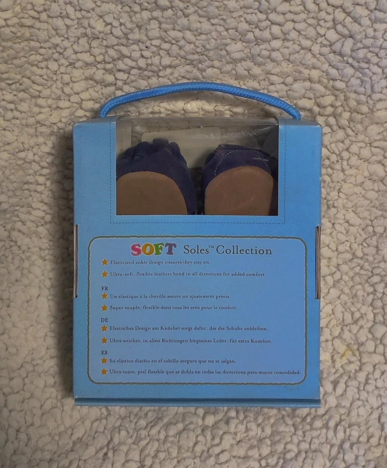 Zapatos sin cordones Robeez suelas suaves Braedon azul/lima para niños 0-6 meses nuevos en caja Foto 2 de 4