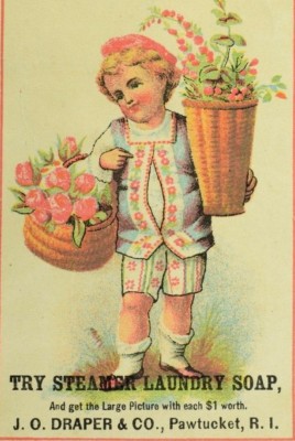 1870's-80's Child Carrying Baskets Steamer Laundry Soap, J.O. Draper Card P49