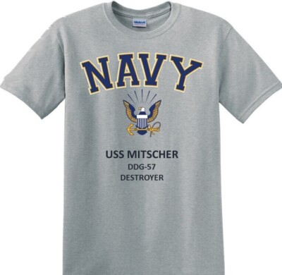 USS MITSCHER  DDG-57* DESTROYER*NAVY EAGLE*T-SHIRT. OFFICIALLY LICENSED